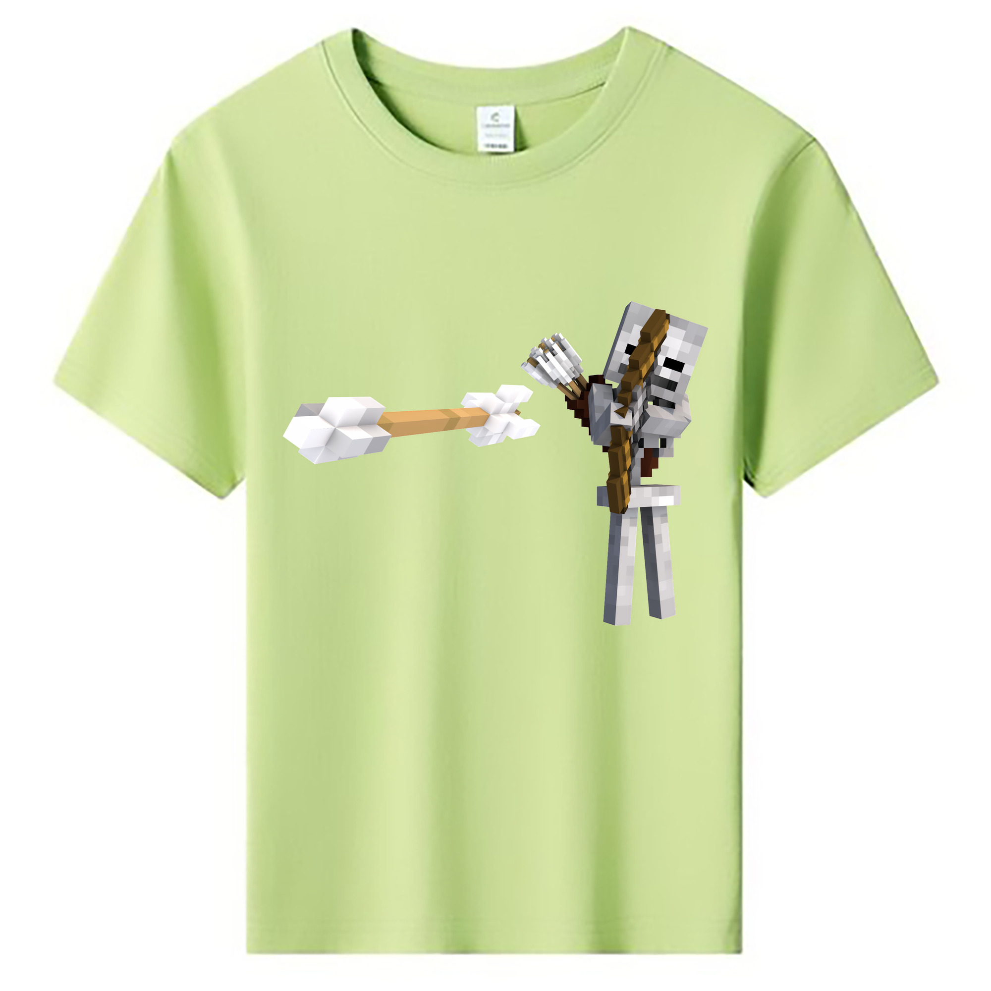 （画像用） マインクラフト ブロックの世界 Minecraft MC Block world 綿100％キッズTシャツ（フロントプリント）